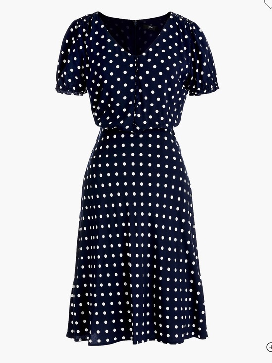 J. Crew Dresses & Skirts - Petite Summer Polka Dot Mini Dress V-Neck Lightweight, J.Crew
